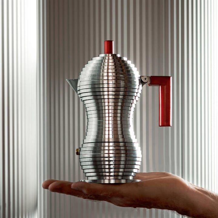Pulcina espressokeitin 3 kupin, Punainen kahva Alessi