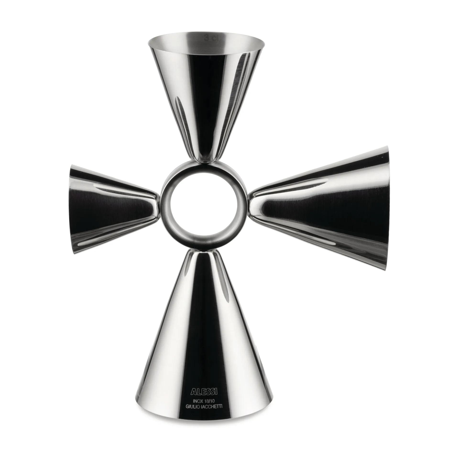 Quadri combo jigger -juomamitta, Ruostumaton teräs Alessi