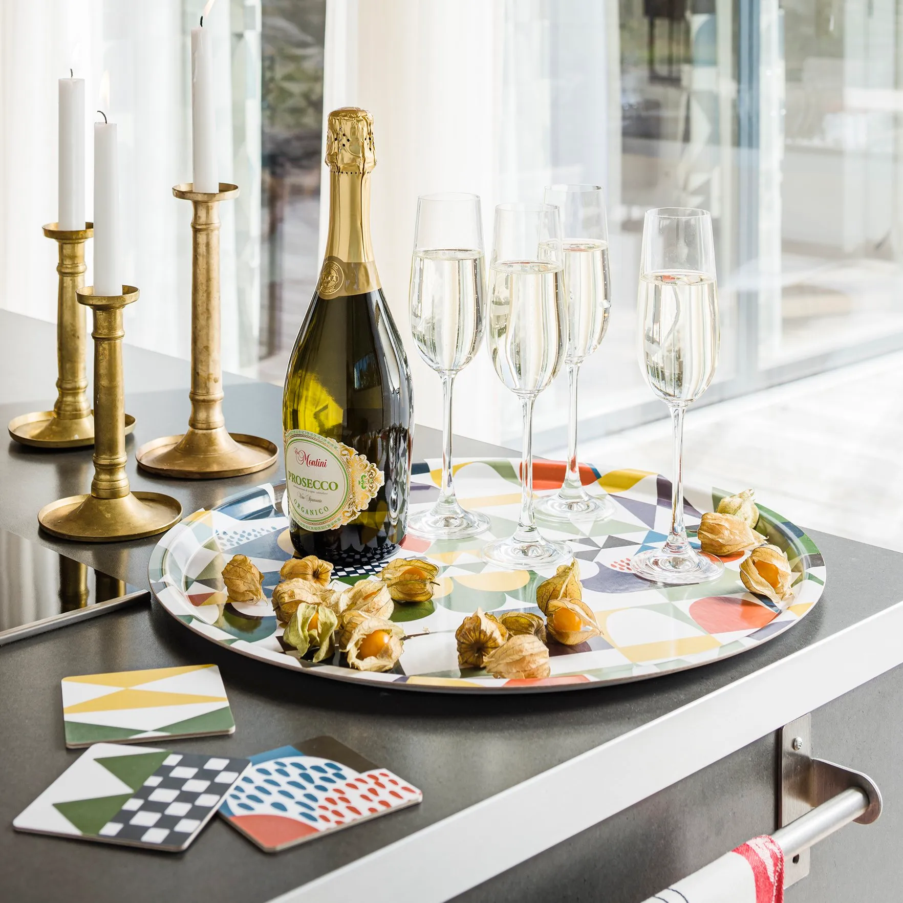 Bows lasinalusta 4 kpl, monivärinen Almedahls