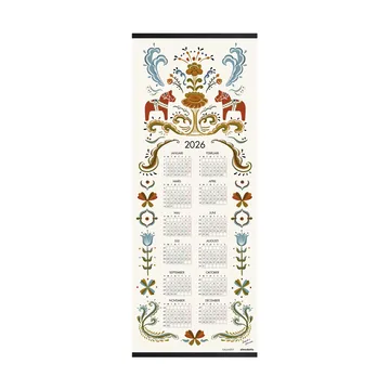Dalahästar-kalenteri 2026 - 35 x 90 cm - Almedahls