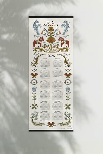 Dalahästar-kalenteri 2026 - 35 x 90 cm - Almedahls