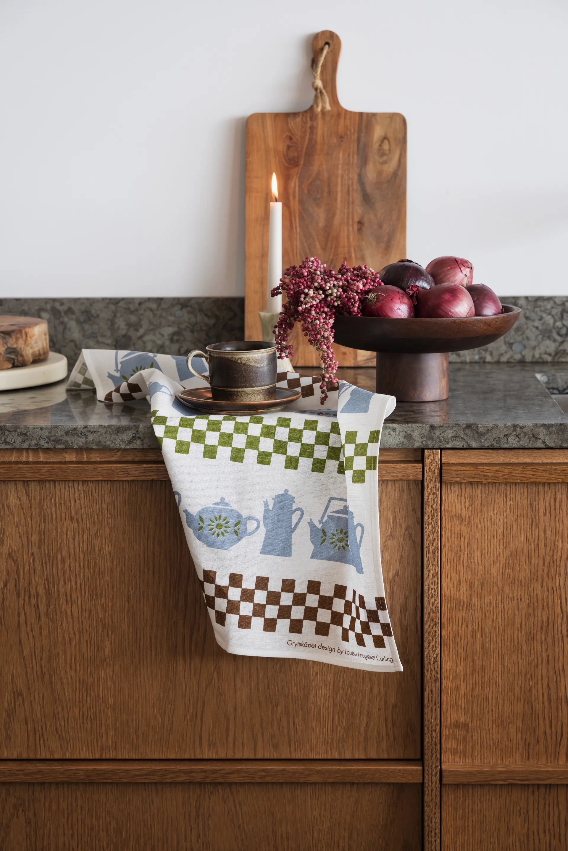 Grytskåpet keittiöpyyhe 47x70 cm, Multi sinivihreä Almedahls