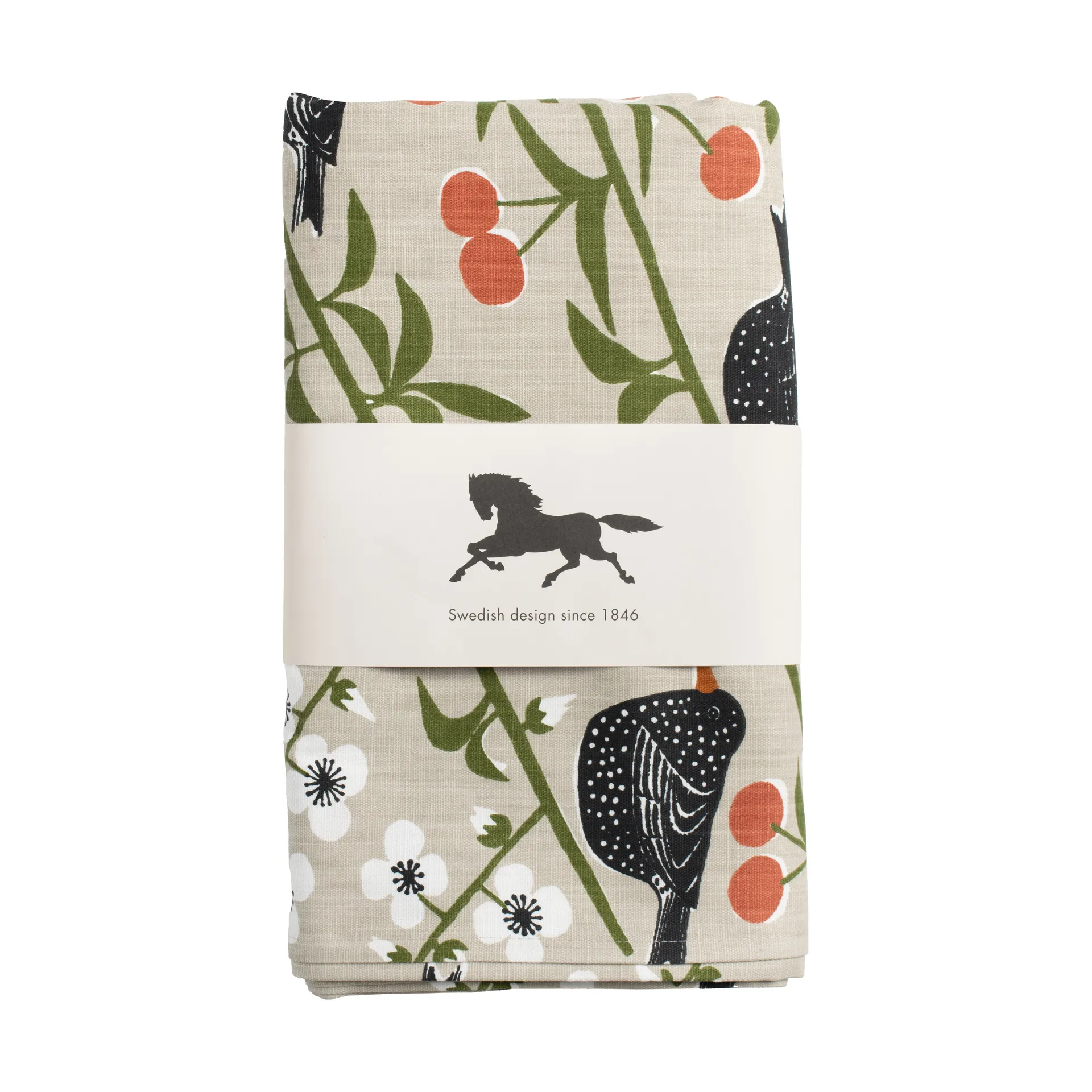 Kirsikkatarha pöytäliina, Beige, 145x250 cm Almedahls