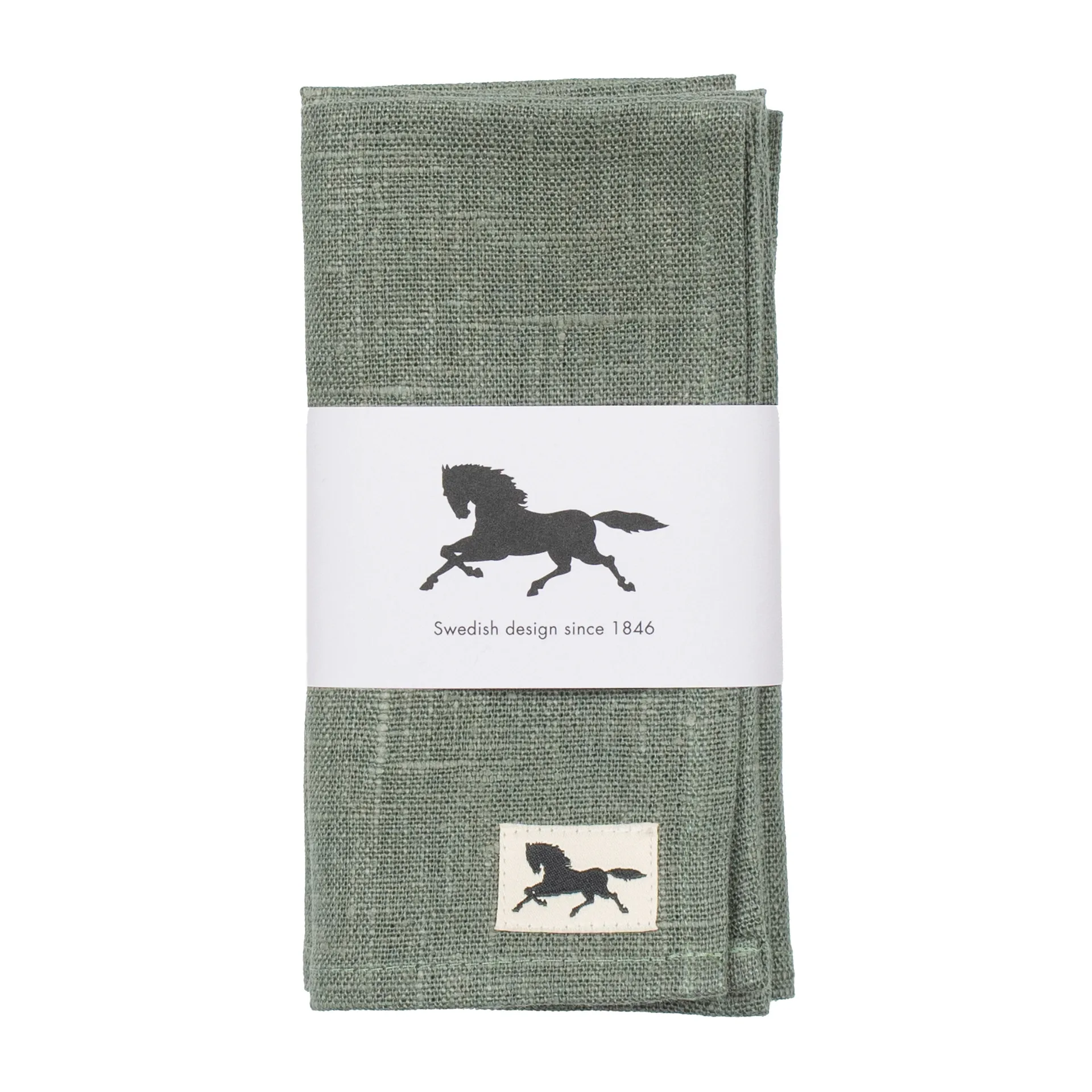 Linne lautasliina 32 x 32 cm 2-pakkaus, Vihreä Almedahls