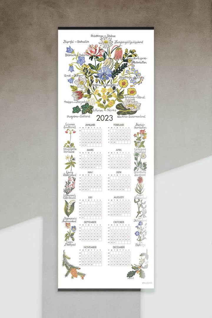 Maisemakukat kalenteri 2023, 35 x 90 cm Almedahls