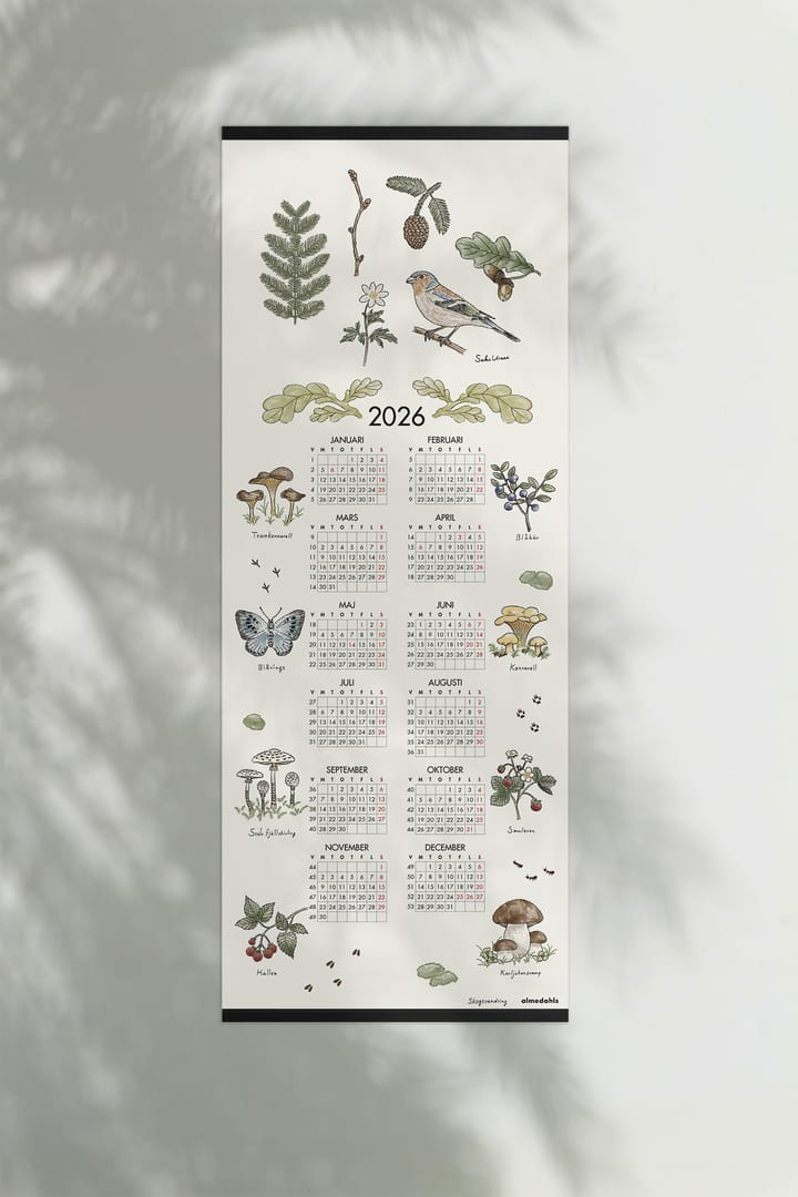 Metsäkävely kalenteri 2026, 35 x 90 cm Almedahls