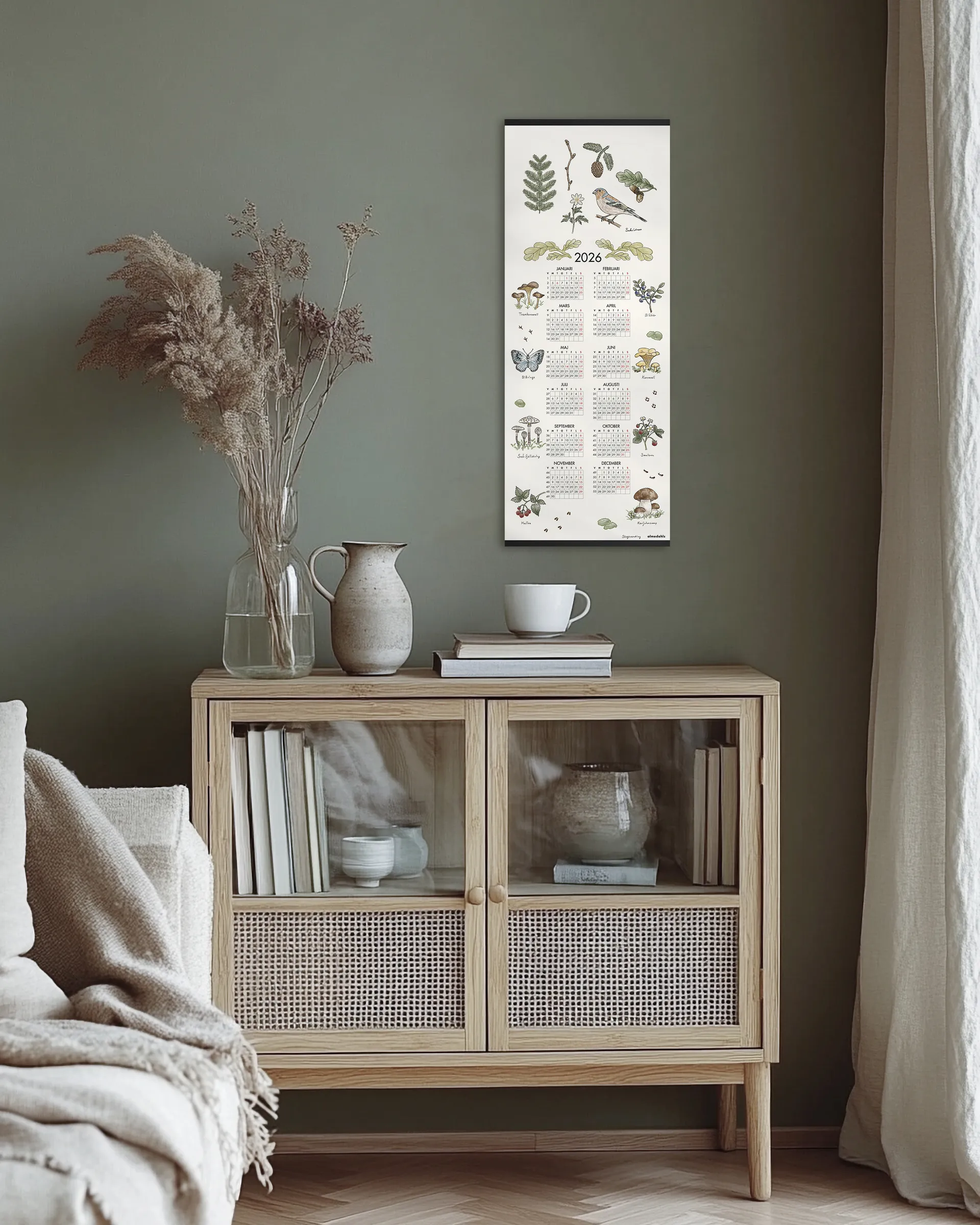 Metsäkävely kalenteri 2026, 35 x 90 cm Almedahls