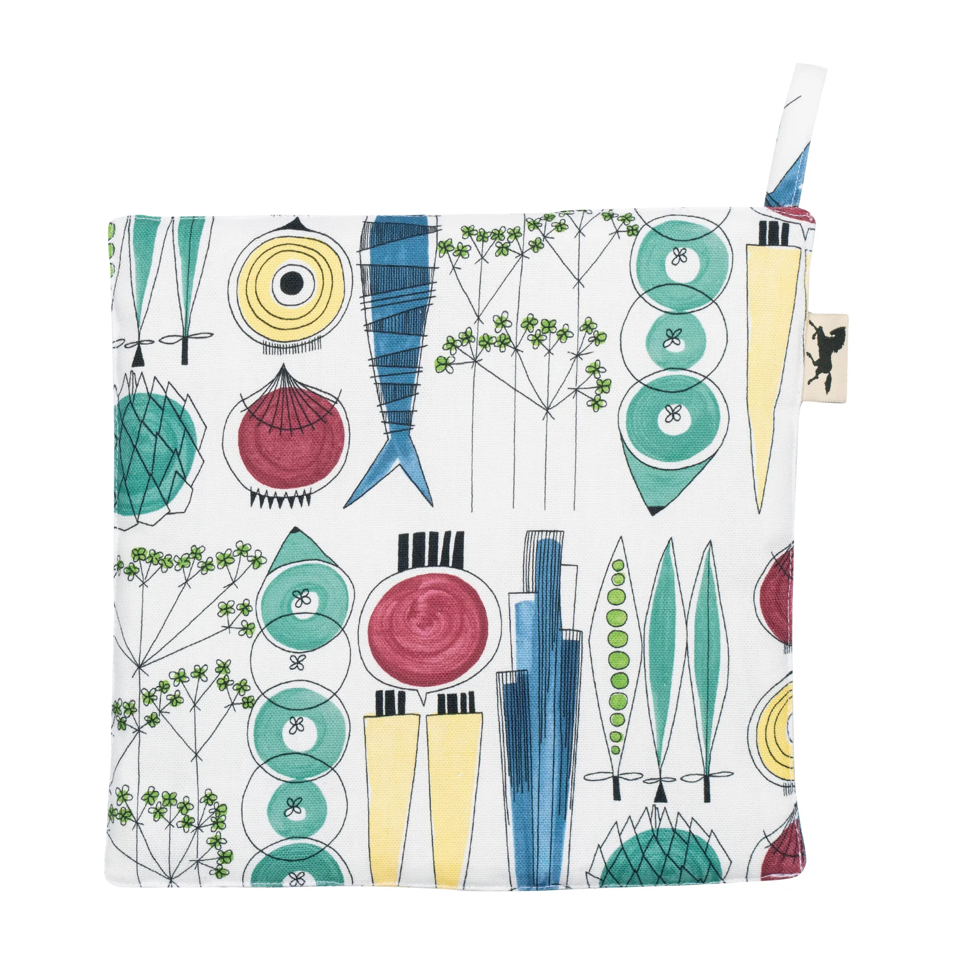 Picknick pannulappu 23 x 23 cm pieni kuvio, Monivärinen Almedahls