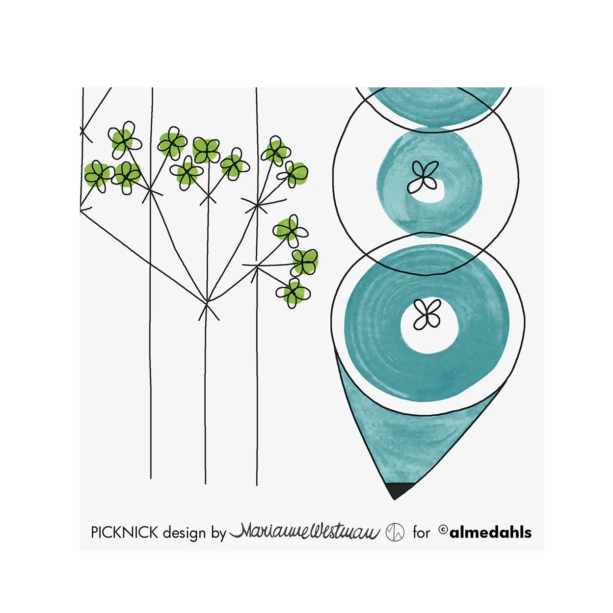 Picknick paperilautasliinat 20-pakkaus, Sininen Almedahls