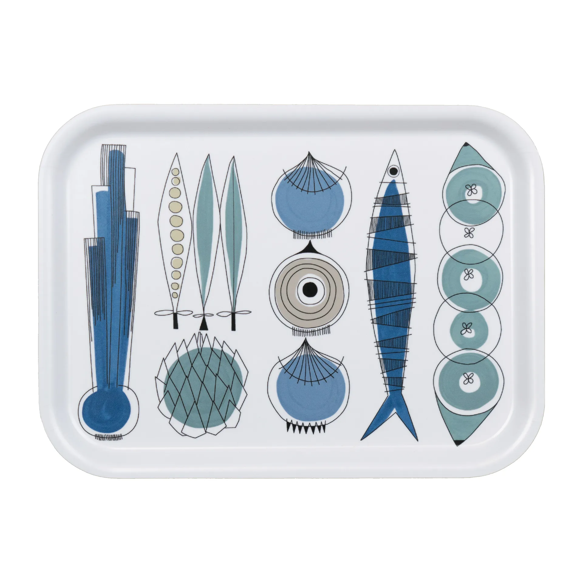 Picknick tarjotin 20x27 cm, Sininen-beige Almedahls