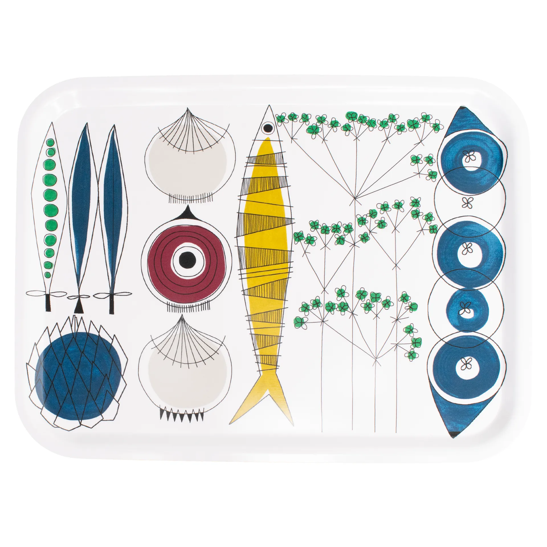 Picknick tarjotin 20x27 cm, Sininen-multi Almedahls