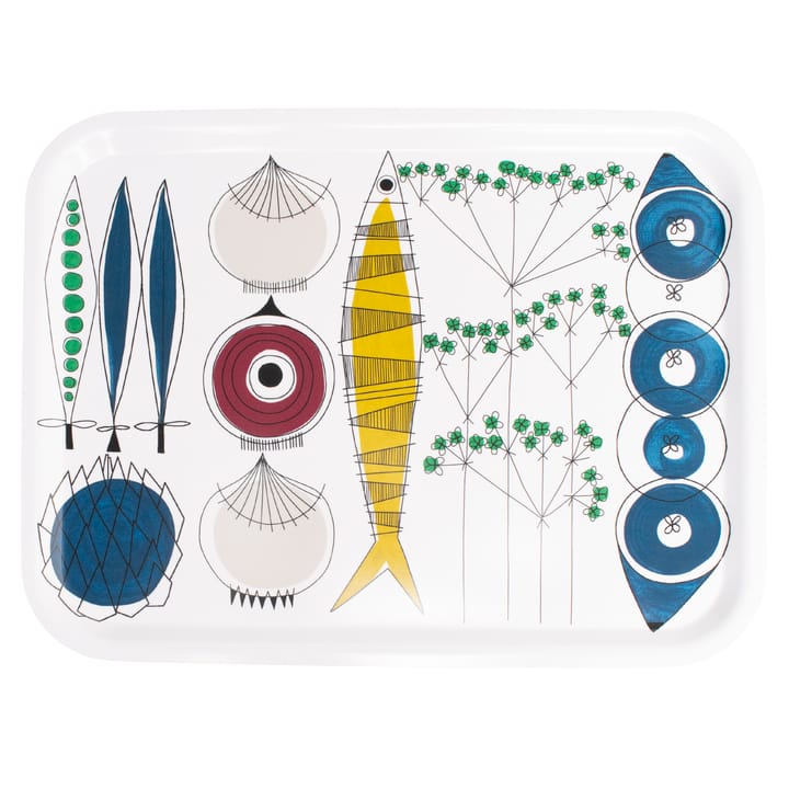Picknick tarjotin 20x27 cm, Sininen-multi Almedahls