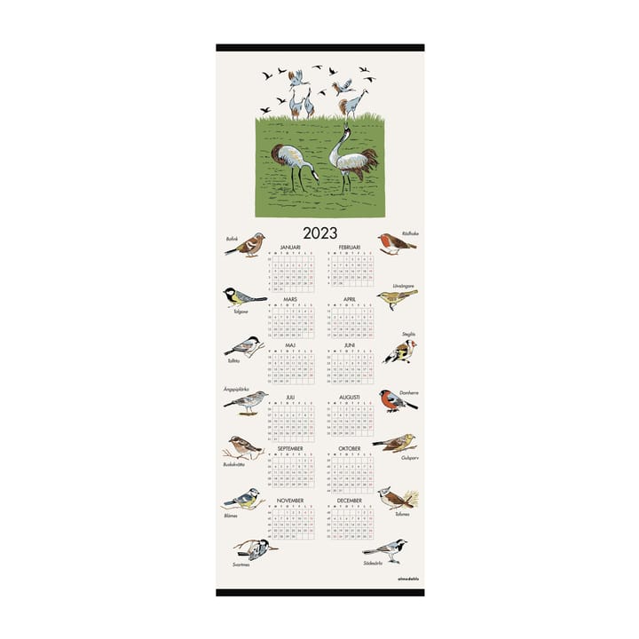 Ruotsalaiset linnut -kalenteri 2023 - 35 x 90 cm - Almedahls