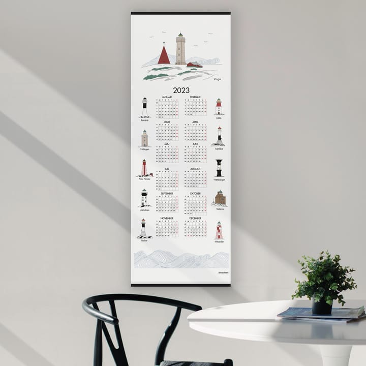 Ruotsalaiset majakat -kalenteri 2023 - 35 x 90 cm - Almedahls