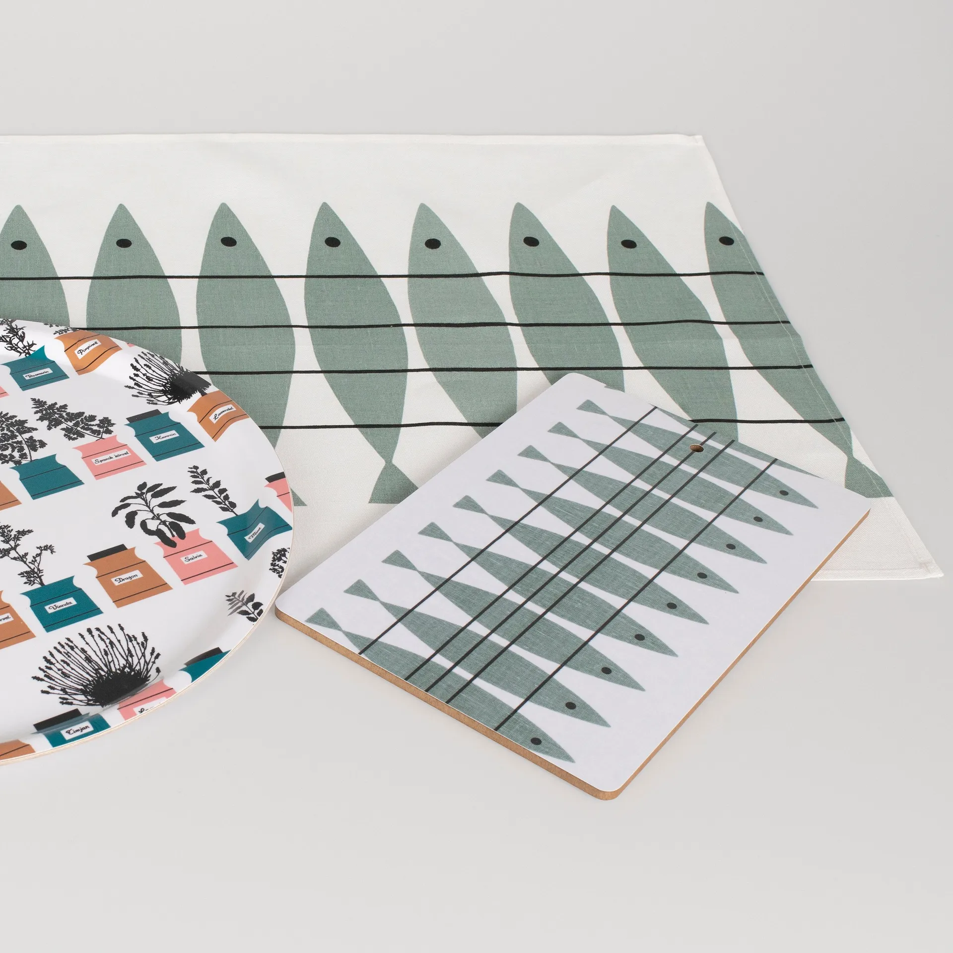 Sill keittiöpyyhe, Vihreä-harmaa Almedahls