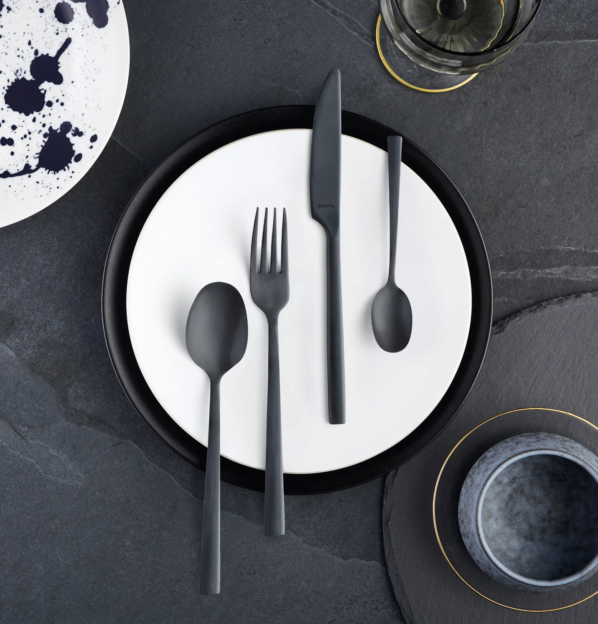 Manille Vintage aterinsetti 16 osaa, Musta Amefa