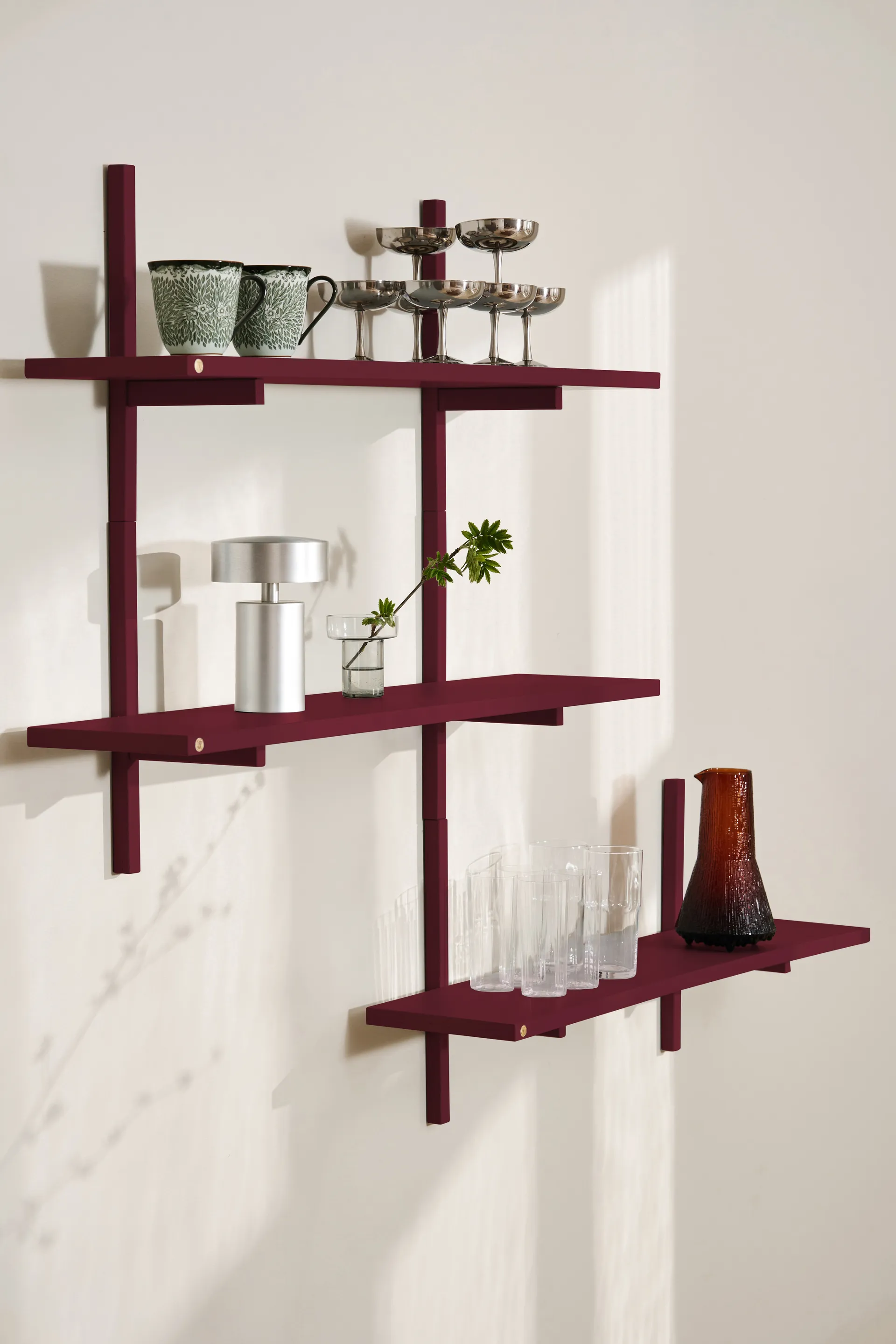 A-Light Shelf seinähylly Special Edition, Wine red 90x21x35 cm Andersen Furniture
