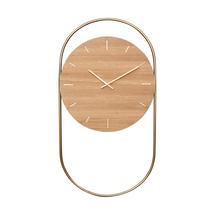 A-Wall seinäkello 41x76 cm - Oak-brass - Andersen Furniture