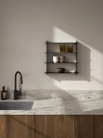 Division seinähylly - Black-teräs, 45x45x10 cm - Andersen Furniture