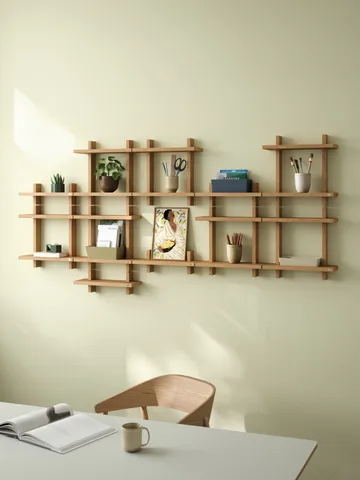 Treat seinähylly kaksinkertainen - Öljytty Nature Oak, 34×12×34 cm - Andersen Furniture