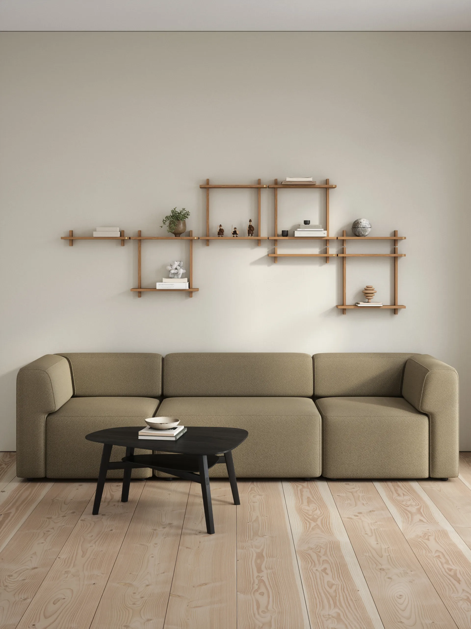 Treat seinähylly kaksinkertainen, Öljytty Nature Oak, 50×12×50 cm Andersen Furniture