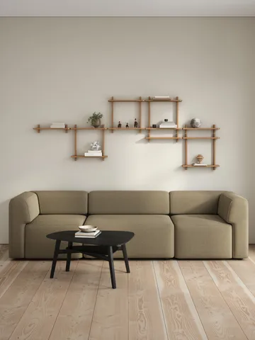 Treat seinähylly kaksinkertainen - Öljytty Nature Oak, 50×12×50 cm - Andersen Furniture