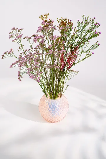 Hobnail Globe maljakko 18 cm - Soft rosa - Anna Von Lipa