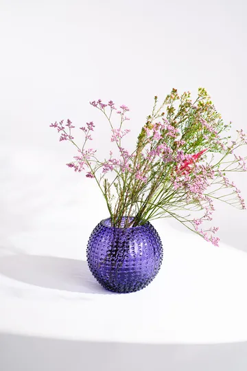 Hobnail Globe maljakko 24 cm - Indigo - Anna Von Lipa