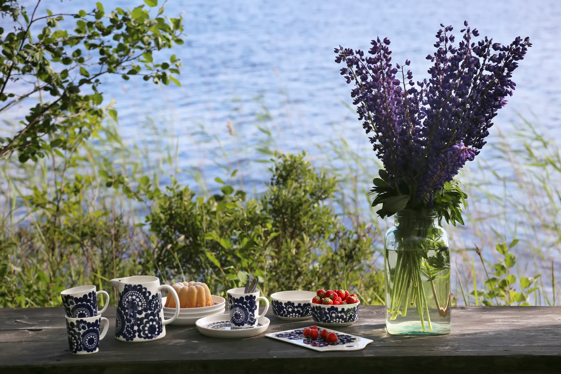 Esteri muki 30 cl ja kulho Ø 13 cm, Sininen Arabia