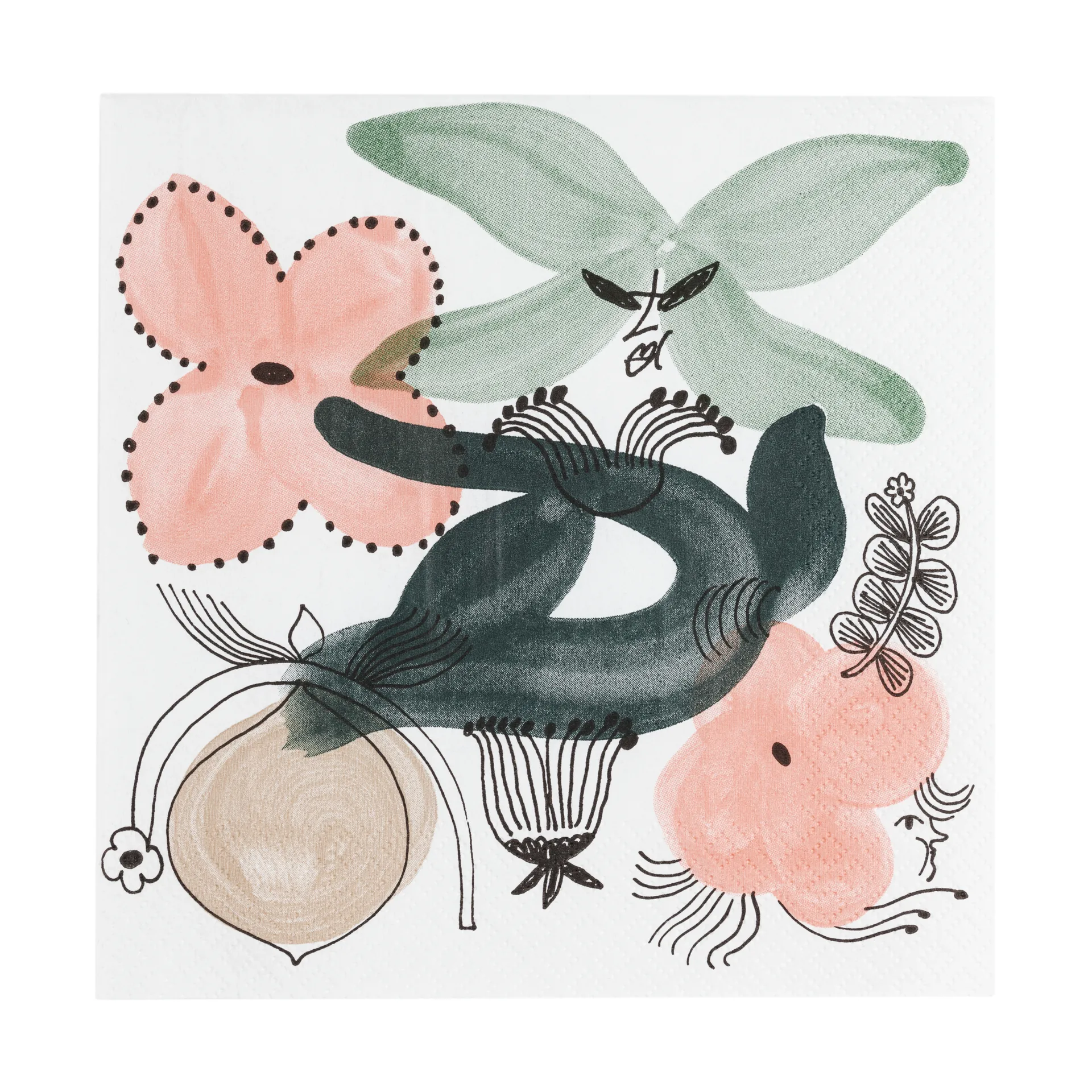 Kukkamaa paperiservetti 33x33 cm 20-pack., Vihreä Arabia