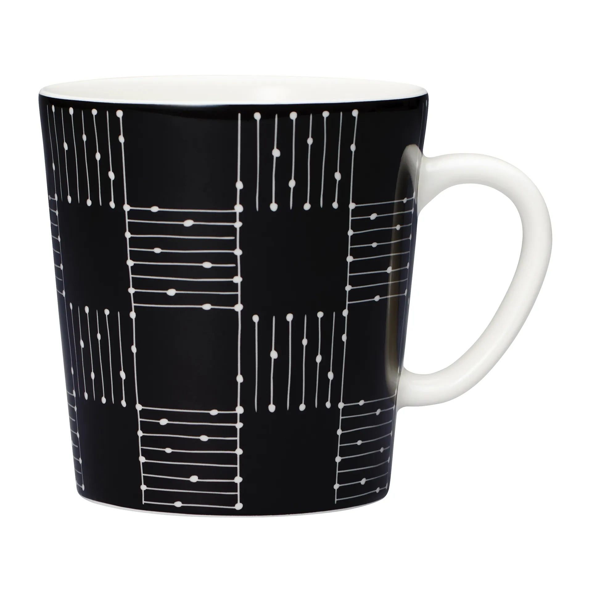 Mainio Sarastus Ruudukko -muki 30 cl, Musta-valkoinen Arabia