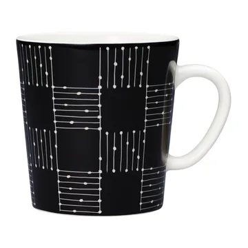 Mainio Sarastus Ruudukko -muki 30 cl - Musta-valkoinen - Arabia