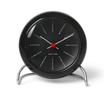 AJ Bankers pöytäkello - Musta - Arne Jacobsen Clocks