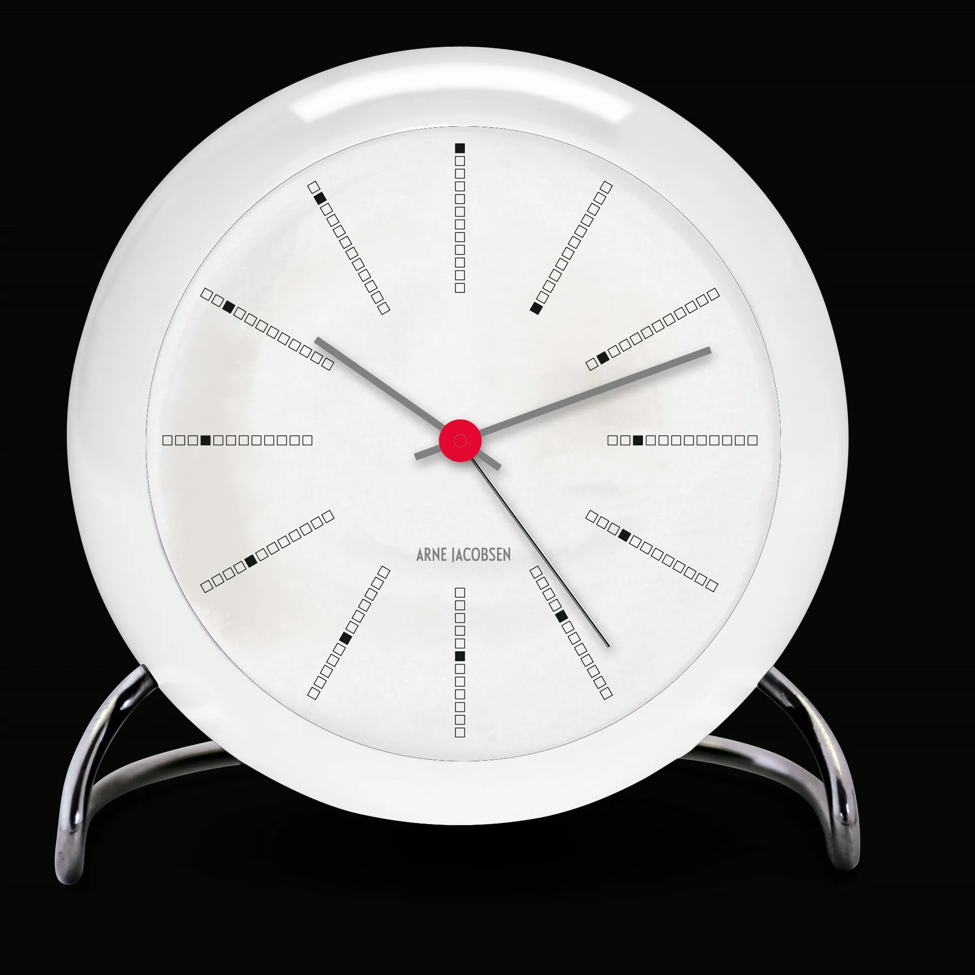 AJ Bankers pöytäkello, valkoinen Arne Jacobsen Clocks