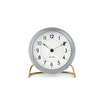 AJ Station pöytäkello 12 cm - harmaa-valkoinen - Arne Jacobsen Clocks