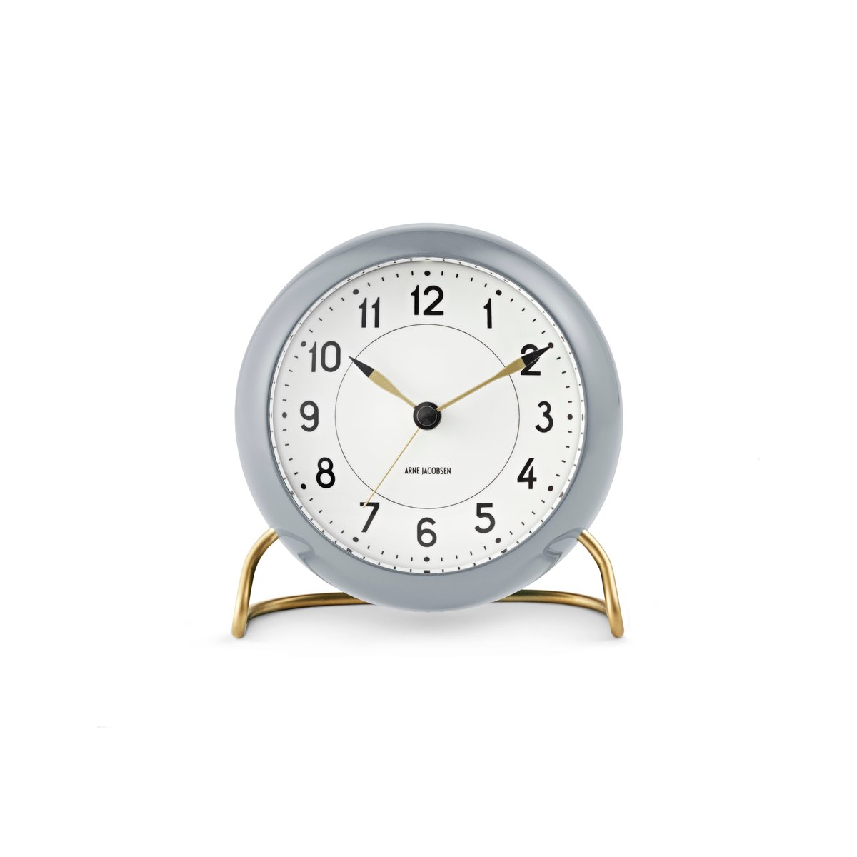 Arne Jacobsen Clocks AJ Station pöytäkello 12 cm harmaa-valkoinen