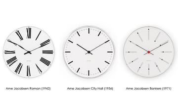 Arne Jacobsenin Bankers kello - Ø 210 mm - Arne Jacobsen Clocks