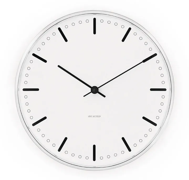 Arne Jacobsenin City Hall kello - Valkoinen, Ø16 cm - Arne Jacobsen Clocks