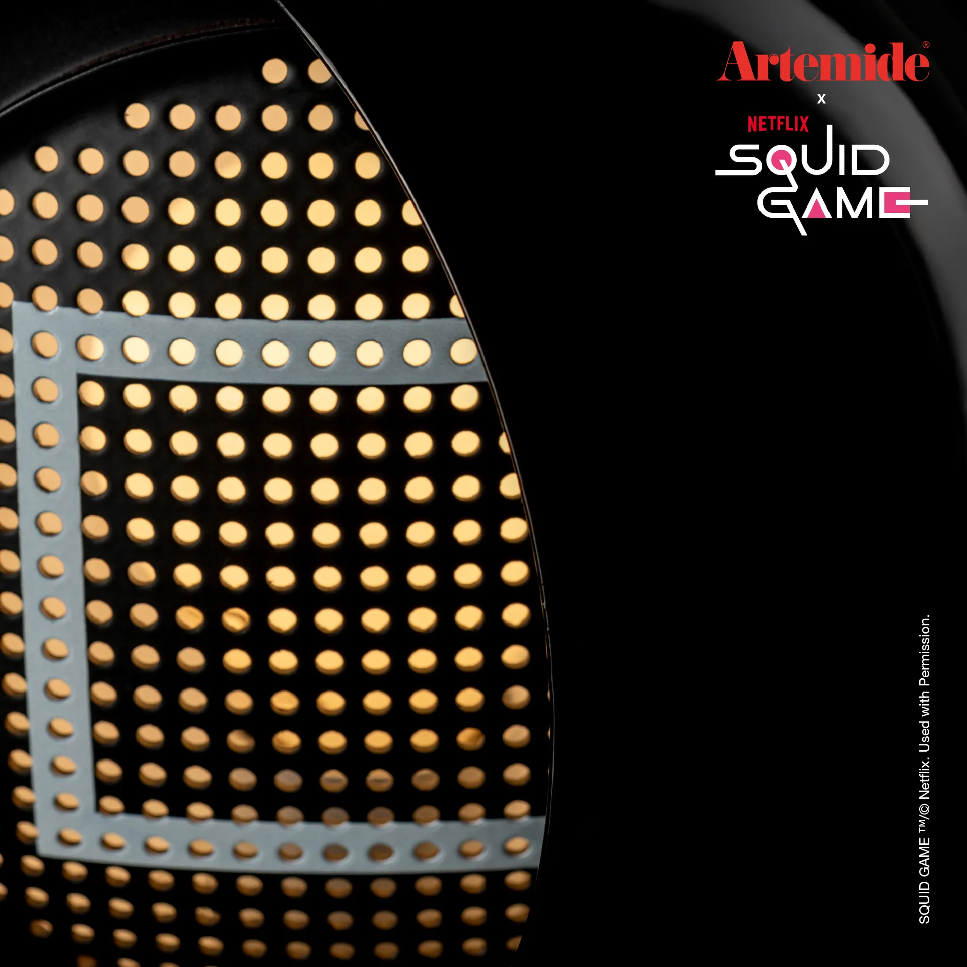 Eclisse x Squid Game pöytävalaisin Special Edition, Guard black Artemide