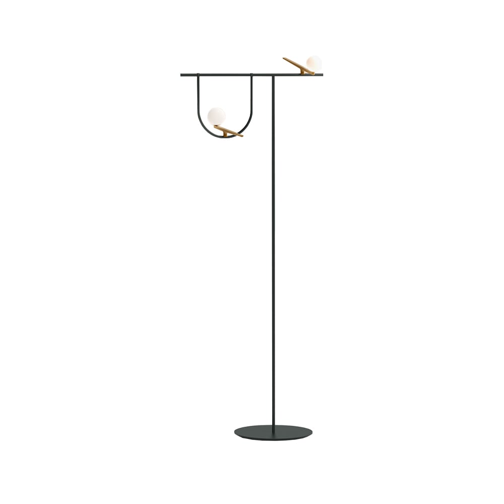 Artemide Yanzi F lattiavalaisin musta-messinki | Skandinaavinen Sisustus | Lattiavalaisimet | Kullanvärinen