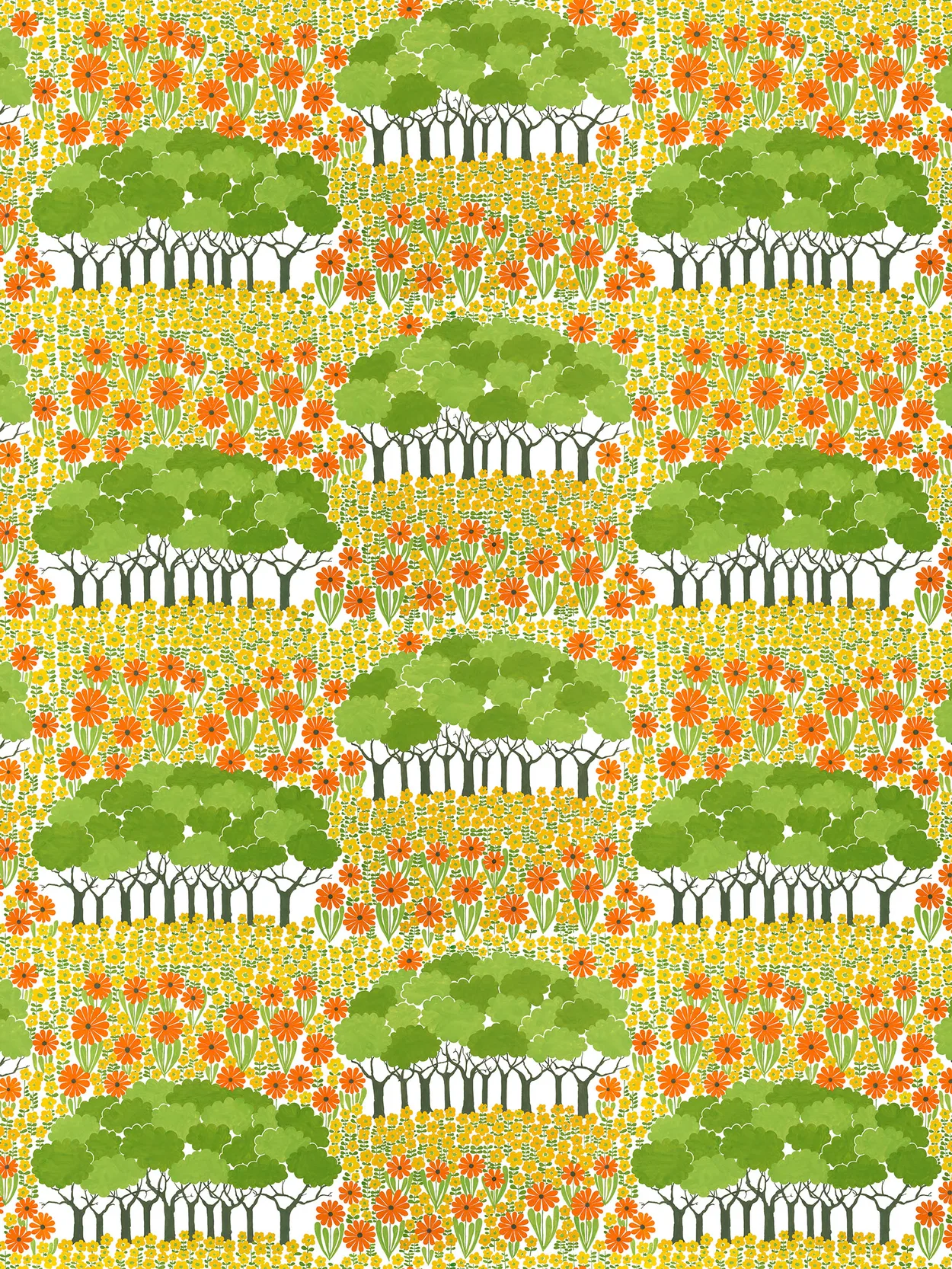 Arvidssons Textil Allé kangas Keltainen-vihreä