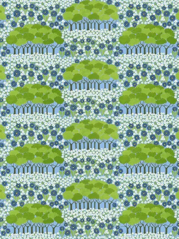 Allé kangas - Vihreä-sininen - Arvidssons Textil