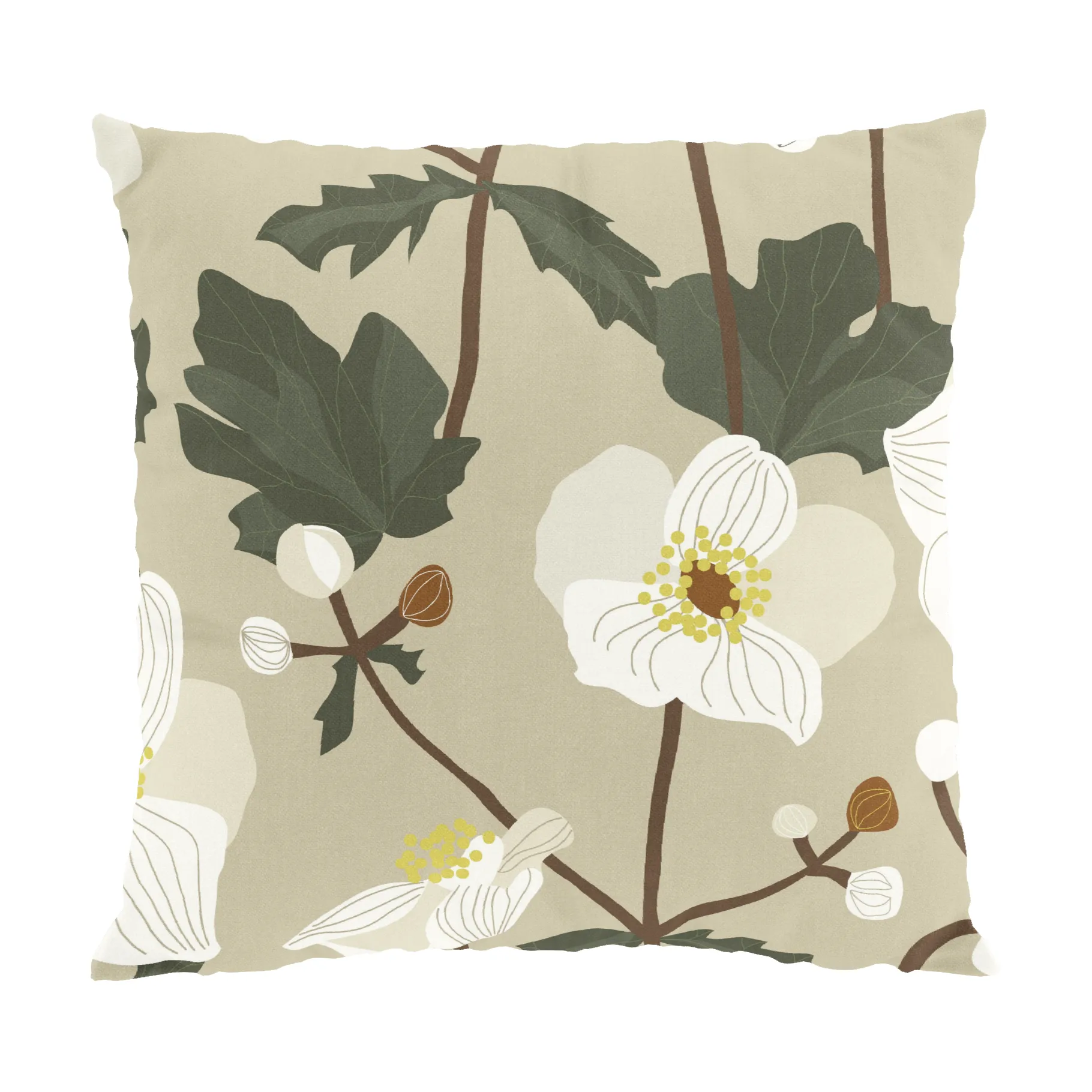 Anemoni tyynynpäällinen 47x47 cm, Beige Arvidssons Textil