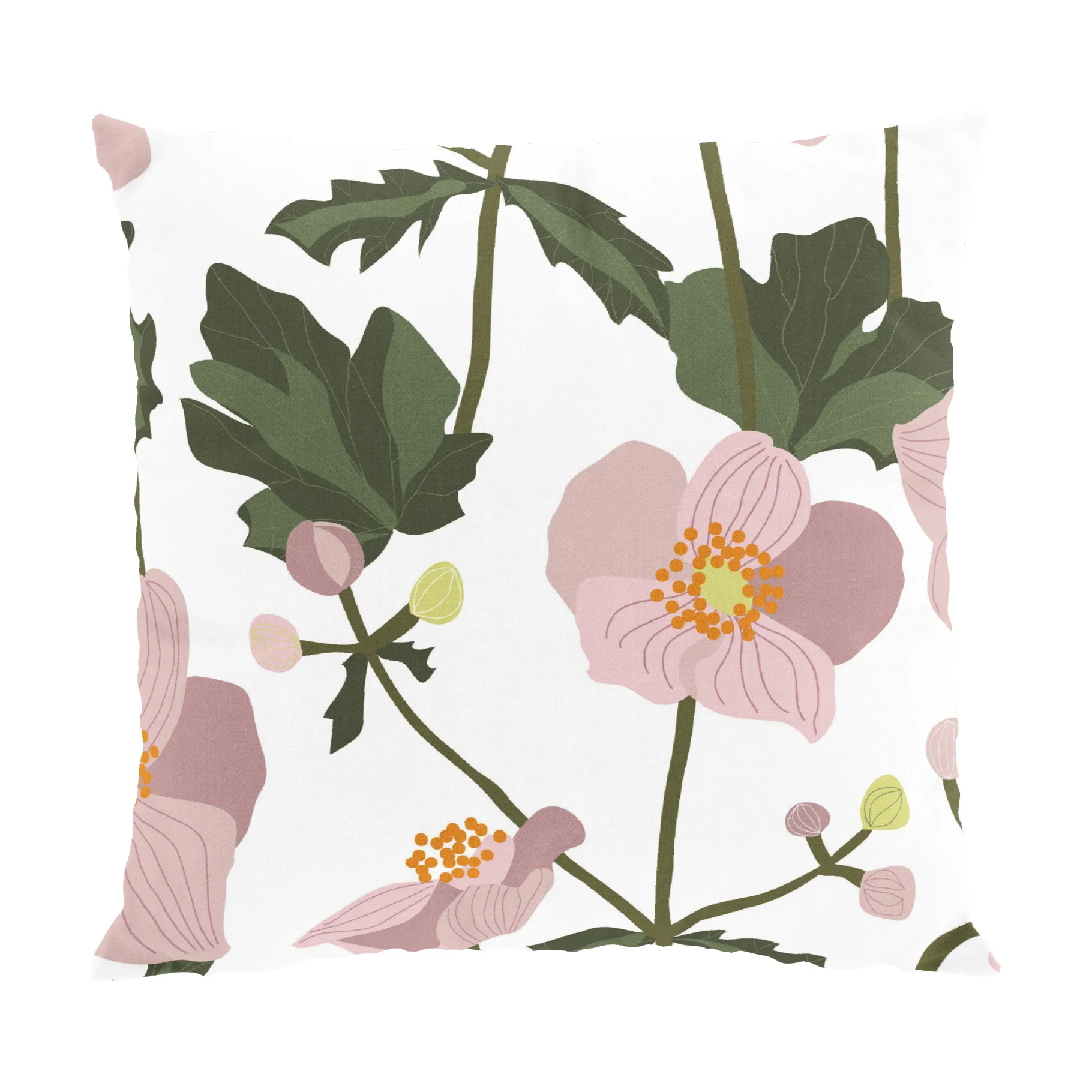 Anemoni tyynynpäällinen 47x47 cm, Vaaleanpunainen Arvidssons Textil