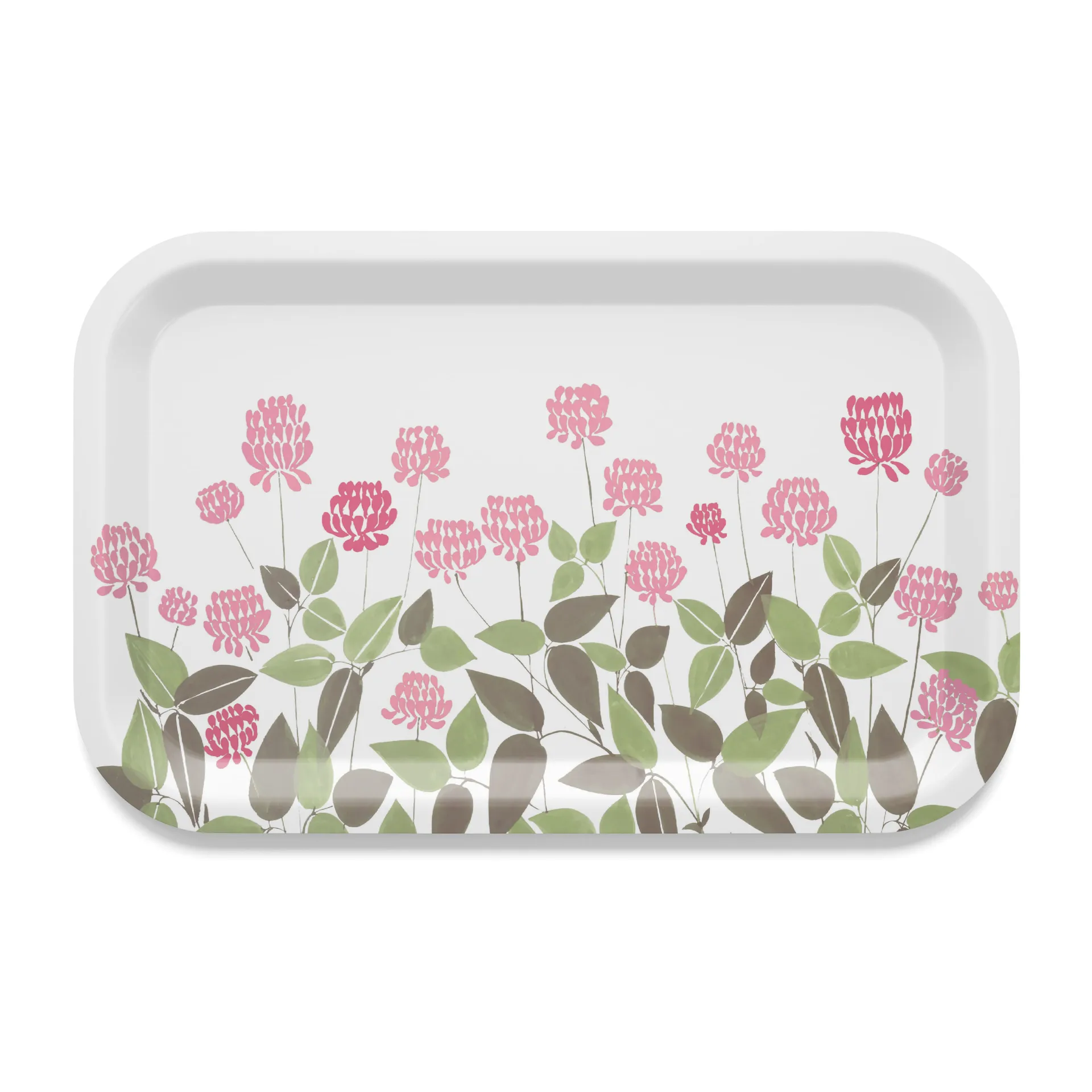 Ängsmark tarjotin 20 x 27 cm, Vihreä-vaaleanpunainen Arvidssons Textil