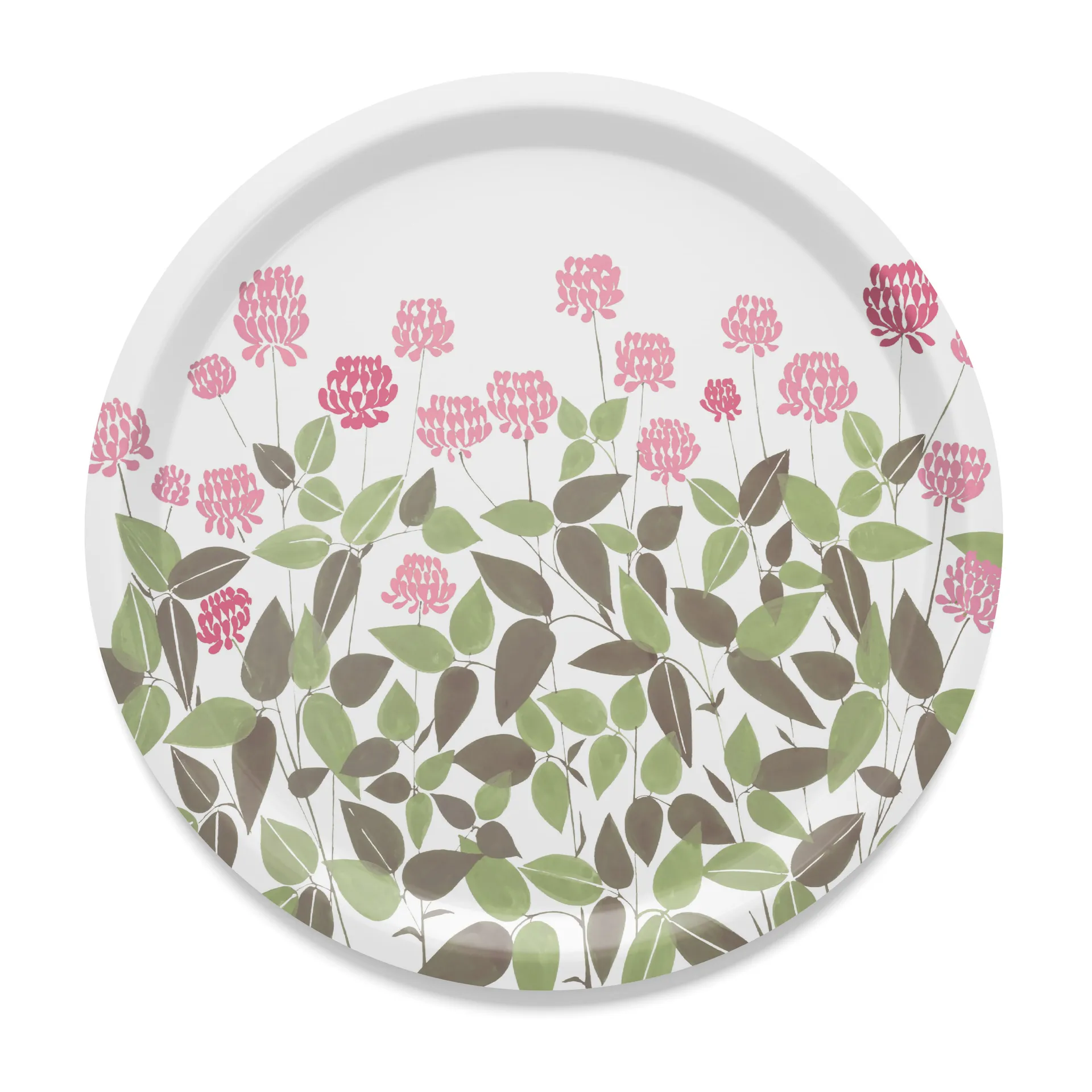 Ängsmark tarjotin Ø 31 cm, Vihreä-vaaleanpunainen Arvidssons Textil