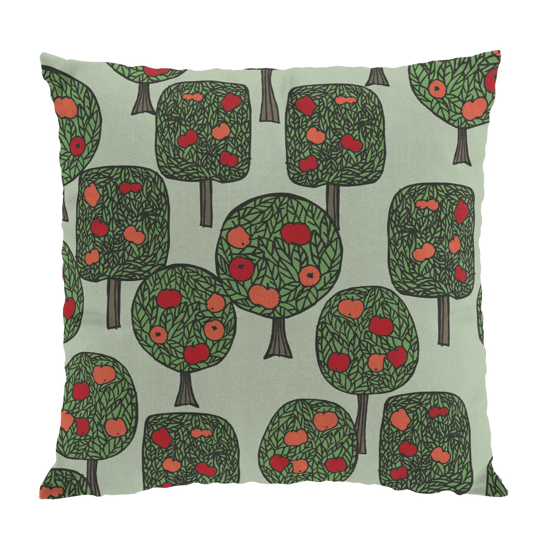 Äppelskogen tyynynpäällinen 47 x 47 cm, Vihreä-punainen Arvidssons Textil