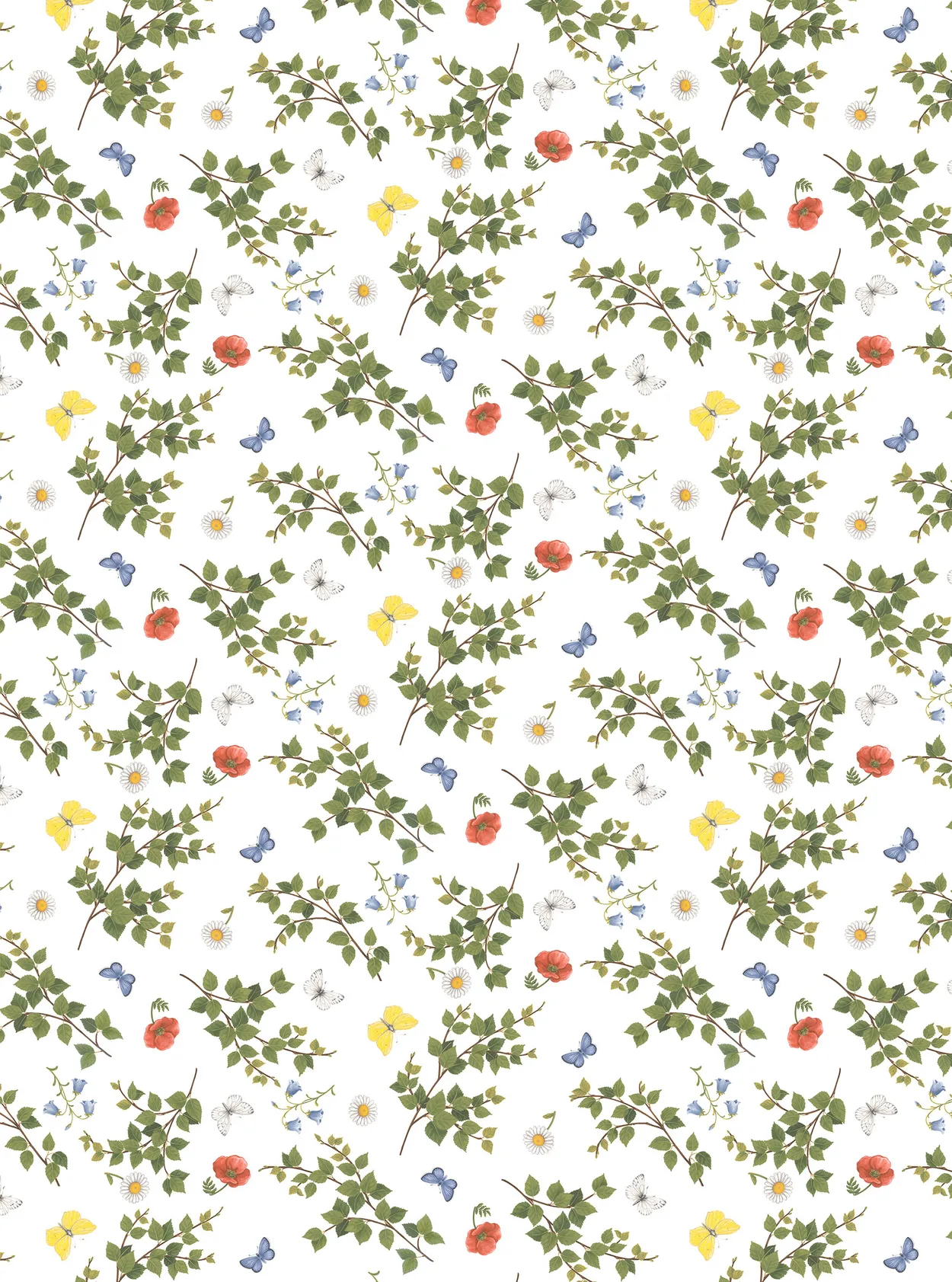 Arvidssons Textil Björkäng kangas Vihreä-monivärinen