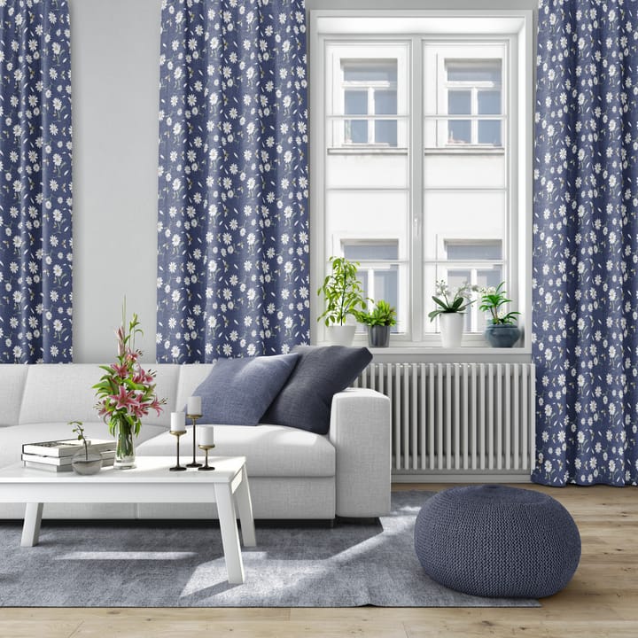 Blomstersurr kangas - Sininen - Arvidssons Textil