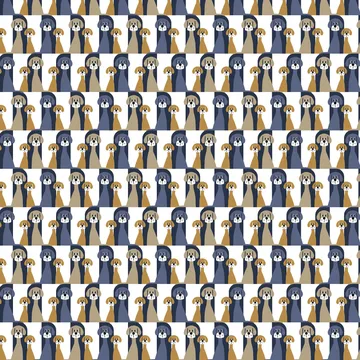 Buster kangas - Sininen-beige - Arvidssons Textil